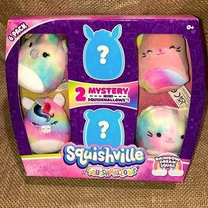 Squishville by Squishmallows Rainbow Dream Squad 6 pack w/ 2 Mystery Minis NIB